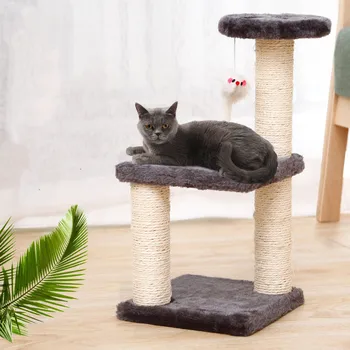 Kedi Scratcher Tırmanma Çerçeve tırmalama sütunu Dayanıklı Sisal Kedi Ağacı Oyuncaklar ile Balık Yavru Oyun Alanı Pet Mobilya Malzemeleri