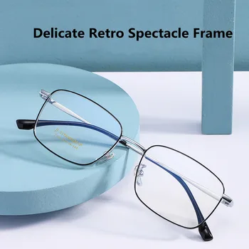 Saf Titanyum Gözlük Çerçeve Erkekler Kare Gözlük Erkek Klasik Optik Reçete Miyopi ve Hipermetrop Gözlük Gafas Oculos