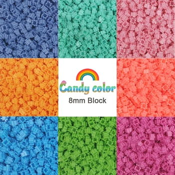 1000 adet 8 * 8mm Şeker Renkler Yapı Taşları 9 renkler DIY 3D Küçük Tuğla çocuk Oyuncak Eğitici Çocuklar Hediyeler
