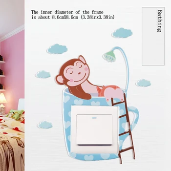 Hayvan unicorn maymun kapak karikatür odası dekorasyon 3D Silikon duvar on-off anahtarı ışık aydınlık duvar outlet sticker 3