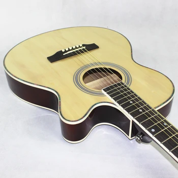 Ince vücut gitar akustik 40 inç elektrikli 6 çelik dizeleri Flattop Öykü anlatan Şiirler halk Pop Guitarra kırmızı ışık kesit elektro