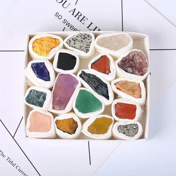 Doğal Gül Kuvars Ametist Reiki Şifa Kristal Taşlar Gem Mineral Örnekleri Kutusu Hediye İçin