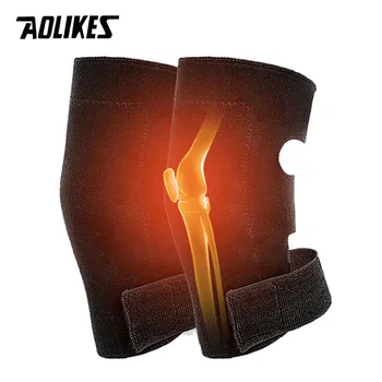 AOLIKES 1 Çift Ayarlanabilir Turmalin Manyetik Kendinden ısıtma Diz Pedleri Turmalin Ürünleri Terapi Diz Desteği Brace