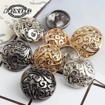 15/20 / 25mm Metal Vintage Altın Düğmeler Ceket Dikiş Malzemesi Dikiş Aksesuarları Giyim için Düğmeler Moda Bluz Düğmeleri
