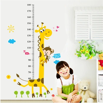 Sevimli Zürafa Yüksekliği Duvar Sticker Oturma Odası Yatak Odası çocuk Odası Anaokulu Duvar Dekorasyon sanatsal fresk