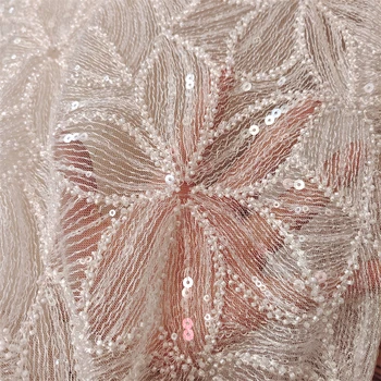Yeni Örgü Nakış Boncuklu Sequins Dantel Kumaş Çiçek Kumaş Kumaş düğün elbisesi Etek DIY Aksesuarları