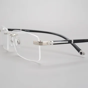 Gözlük Çerçeve Erkekler Çerçevesiz Gözlük Adam Moda Reçete Gözlük Optik Erkek Gözlük Derece Puan Şeffaf Lens