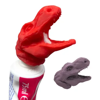 Dinozor Şekli Diş Macunu Dağıtıcı Yenilikçi 3D Baskılı Diş Macunu Topper Yeni Bebek Kapanış Diş Macunu Kapaklar Eğlenceli Diş Macunu Kafa