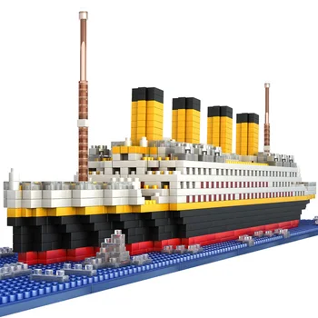 2019 Titanic 1860 adet Gemi 3d Mini Dıy Yapı Taşları Oyuncak Titanic Tekne Modeli Eğitim Koleksiyonu doğum günü hediyesi Çocuklar İçin
