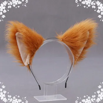 Yeni Masquerade Sevimli Tilki Kedi Kulaklar Peluş Kafa Lolita Cosplay Parti Kostüm Kız Anime saç aksesuarları Hairband