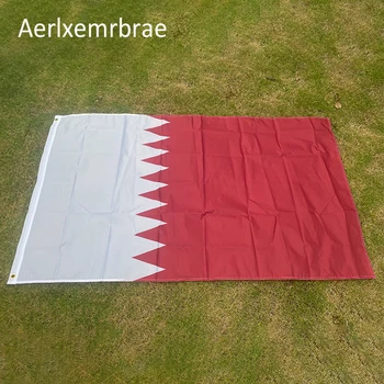 aerxemrbrae flag150x90cm Katar bayrağı Yüksek Kaliteli Çift Taraflı Baskılı Polyester Katar Bayrağı Grommets