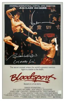 Jean Claude Van Damme ve Bolo Yeung İmzalı Bloodsport İmzalı Poster Fotoğraf Baskı Duvar Kağıdı Ev Dekorasyon Boyama