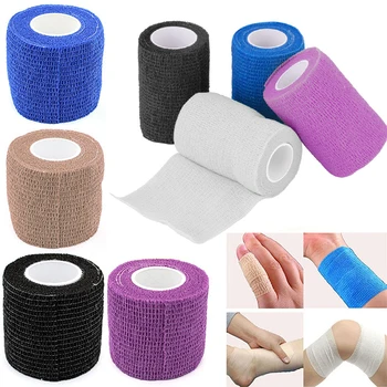 4.5 kendinden yapışkanlı elastik bandaj renk spor bant elastik plastik acil kas bandı diz desteği pedleri parmak a