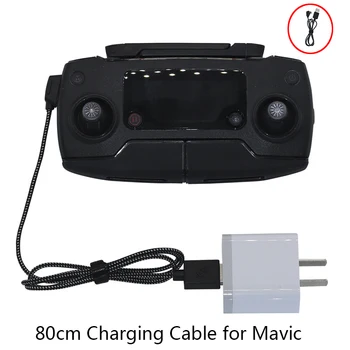 80cm Verici şarj kablosu Dayanıklı Naylon USB kablosu DJI Mavic Pro için Mavic 2 Zoom Pro Hava Drone Uzaktan Kumanda RC Parçaları