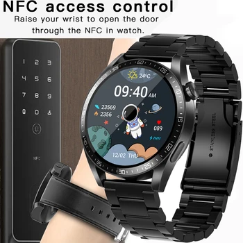 2022 Yeni NFC Bluetooth Çağrı akıllı saat Erkekler Kadınlar 1.32 İnç 390 * 390 HD Piksel Dinamik İzle Yüz Spor Su Geçirmez Smartwatch Adam 1