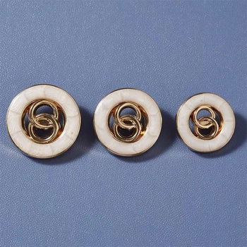 10 adet 20/25mm Giyim Düğmeleri DIY Dikiş Malzemesi Dikiş Aksesuarları Düğmeler Beyaz Siyah Yuvarlak Metal Düğmeler Ceket Ceket 4