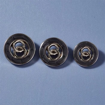 10 adet 20/25mm Giyim Düğmeleri DIY Dikiş Malzemesi Dikiş Aksesuarları Düğmeler Beyaz Siyah Yuvarlak Metal Düğmeler Ceket Ceket 5