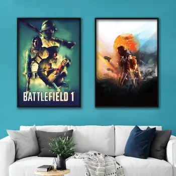 Battlefield 1 video oyunu posteri Dekoratif Tuval Posterler Odası Bar Cafe Dekor Hediye Baskı Sanat duvar resimleri