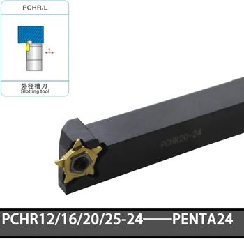 PCHR12-24 PCHR20 PCHR25 PCHR PCHR16-24 dış torna Takım Tutucu karbür Kesme Seti CNC Torna Takım Çubuğu Kullanımı PENTA24 Ekler