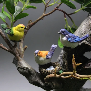 Peri bahçe minyatürleri Mini Kuş Bahçe Dekorasyon Aksesuarları Reçine El Sanatları DIY Etli Bitki Bonsai Figürler