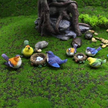 Peri bahçe minyatürleri Mini Kuş Bahçe Dekorasyon Aksesuarları Reçine El Sanatları DIY Etli Bitki Bonsai Figürler 4