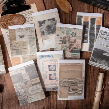 Dımı 50 Yaprak Yaratıcı Retro Bloknot Günlüğü Kırtasiye Günlüğü Planlayıcısı Scrapbooking Vintage Dekoratif DIY Sonrası Malzeme Kağıt