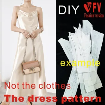 Elbise 1: 1 Desen Bayanlar Sling Uzun Etek Konfeksiyon Dikiş Çizim BLQ-551