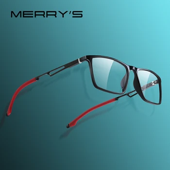MERRYS tasarım Erkekler Spor Gözlük Çerçeve Miyopi Reçete Gözlük TR90 Çerçeve Alüminyum Tapınak Ile Silikon Bacaklar S2270