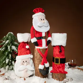 Noel Yemeği Masa Dekorasyon şarap şişe kapağı Santa Bebek Noel Kemer şampanya şişesi kapağı Mutlu yılbaşı dekoru Ev İçin