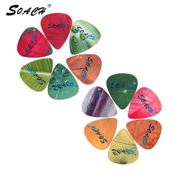 SOACH 10 adet 3 çeşit kalınlığı yeni marka gitar seçtikleri bas Saf renk ağacı yaprak resimleri kaliteli baskı Gitar aksesuarları
