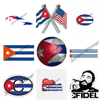 CubaFootball Sticker Kendinden Yapışkanlı Premium Vinil Küba Bayrağı Futbol Araba Çıkartması Vinil tampon çıkartması Herhangi Bir Yüzeye Yapışır