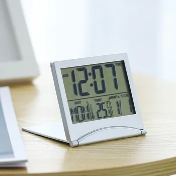 Kavisli Ayna Ekran Çalar saat LED Masaüstü İzle Elektronik Ev Dekor Masa Saati Sıcaklık Erteleme Fonksiyonu Dijital Saat 0