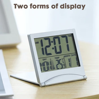 Kavisli Ayna Ekran Çalar saat LED Masaüstü İzle Elektronik Ev Dekor Masa Saati Sıcaklık Erteleme Fonksiyonu Dijital Saat 2