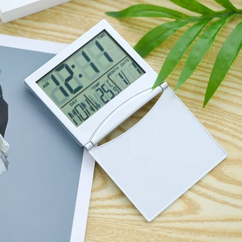 Kavisli Ayna Ekran Çalar saat LED Masaüstü İzle Elektronik Ev Dekor Masa Saati Sıcaklık Erteleme Fonksiyonu Dijital Saat 3