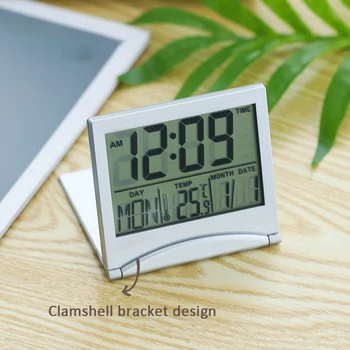 Kavisli Ayna Ekran Çalar saat LED Masaüstü İzle Elektronik Ev Dekor Masa Saati Sıcaklık Erteleme Fonksiyonu Dijital Saat 5