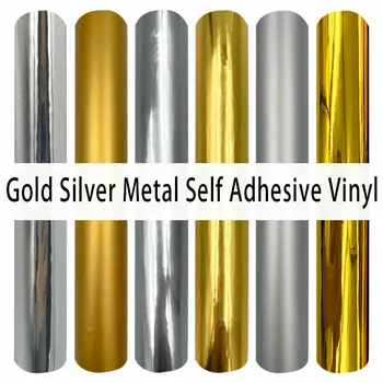 Altın Gümüş Serisi Metalik Yapışkanlı Zanaat Kalıcı Vinil Paketi 6 Levhalar 12