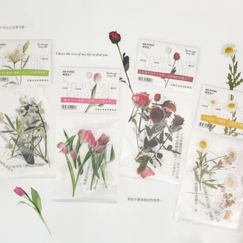 Yoofun 20 adet Çift Malzeme Çiçek Etiket Paketleri İfadeler Etiket Scrapbooking Günlüğü Günlüğü Planlayıcısı kendin yap çıkartmalar Kırtasiye