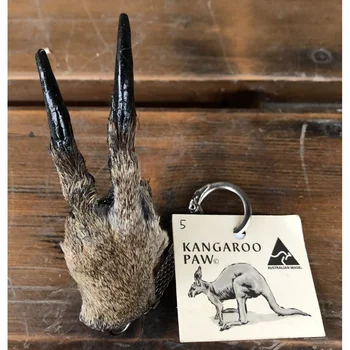 Gerçek kanguru pençe numune toplama anahtarlık neşeli şekli kolye el yapımı kişiselleştirilmiş hediye ev dekor kawaii aksesuarları