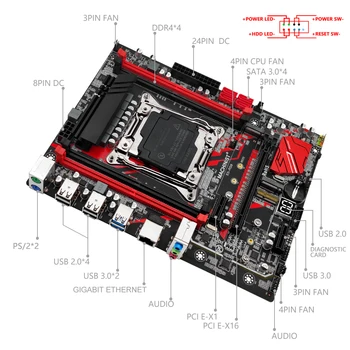 MAKİNİST E5 RS9 Anakart Seti LGA 2011-3 Combo Xeon E5 2680 V3 CPU İşlemci Kiti 2 * 8GB = 16GB DDR4 ECC RAM Bellek ATX 1