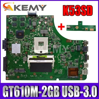 K53SD Laptop Anakart ASUS için K53SD K53E K53 A53E A53S X53S X53E P53 Orijinal Anakart Anakart GT610M Kurulu ı3 CPU