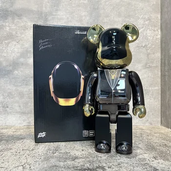 YENİ 2 adet Bearbricks 400 % Rakamlar Modeli Ayı Tuğla Ve Cyberpunk Daft Punk Ortak Parlak Yüz Şiddet Ayı Koleksiyonu