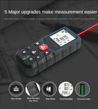 X5 40-100m Lazer Mesafe Ölçer Taşınabilir Lazer Dijital Bant Telemetre Lazer Mesafe Bulucu mezura Ev Instrumentat