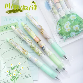 4 adet/paket Taze Kırsal Çiçekler Mekanik jel mürekkep Kalemler Yazma Okul Ofis Malzemeleri Hediye Kırtasiye Sevimli Kalem Sanat