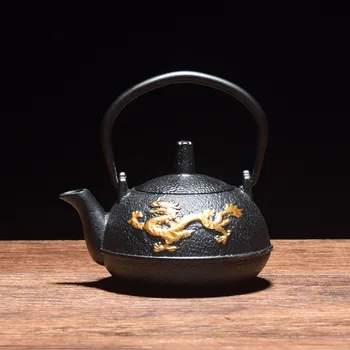 Japon demir tencere Altın kaplama Demir Demlik Kaplanmamış Çay Seti Kaynar Su Isıtıcısı Filtre Ekranı ile Demir Döküm Çaydanlık İsınma Suyu 0