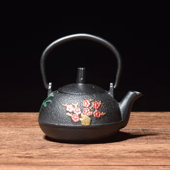 Japon demir tencere Altın kaplama Demir Demlik Kaplanmamış Çay Seti Kaynar Su Isıtıcısı Filtre Ekranı ile Demir Döküm Çaydanlık İsınma Suyu 4