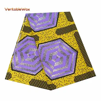 VeritableWax Ankara Polyester Kumaş Mor Elmas Desen Demirci Erkekler için Giyim Afrika Kumaş Parti Elbise FP6342