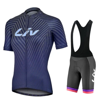 LIV 2022 Yeni Yaz Kadın Kısa kollu Bisiklet Jersey Seti Maillot Ropa Ciclismo MTB Bisiklet Bisiklet Giyim Kadın Bisiklet Giyim 2