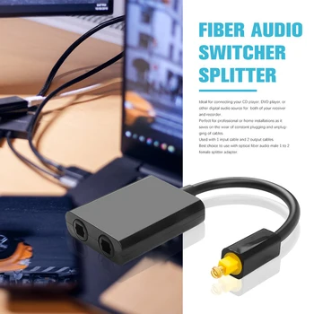KEBİDU Dijital SPDIF Optik ses dağıtıcı kablosu Adaptörü 2 Yollu Toslink Splitter SPDIF Optik kablo ayırıcı Hub 1 giriş 2 Çıkış