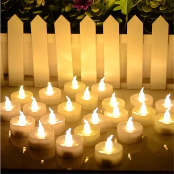 24 adet Mini Sıcak Beyaz velas led decorativas Soğuk Beyaz bougie led Amber Glow vela de led Küçük candele kaarsen pil ile