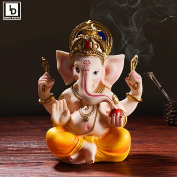 Din Ganesh Ganesha Heykeli Buda Fil Hidu Tanrı Heykel Yoga Meditasyon Figürleri Ev Dekor Dekorasyon Araba Süsleme